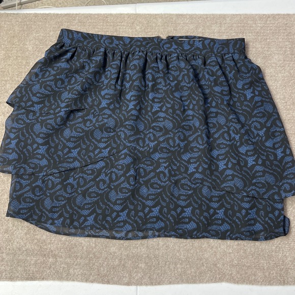 Silence + Noise Skirt Sz 6 Blue Black Tiered Mini Lined Skirt Fairy Grunge - Picture 1 of 7